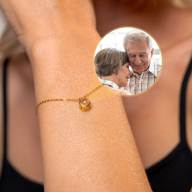 Circular Personalized Photo Bracelet - Personalized Gift - Custom Jewelry For Her - Custom Bracelet Picture - Personalised Photo Gift Bracelet Gold Brother & Sisters